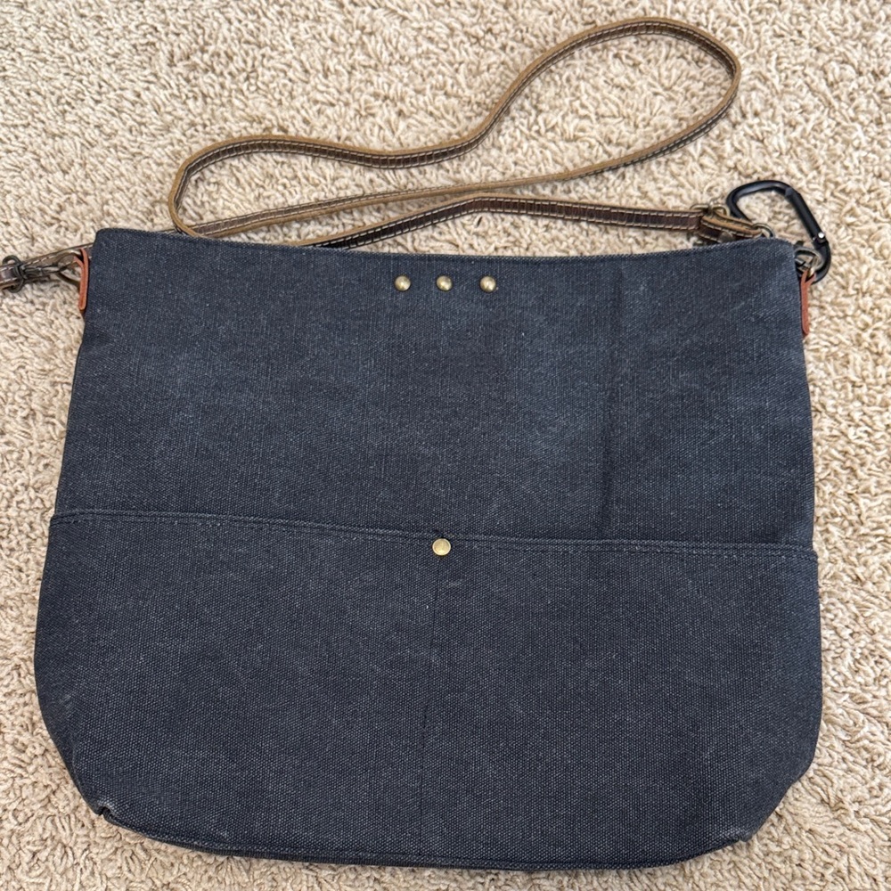 PS Pretty Simple Classic Boutique Gray Denim, Large Crossbody Bag Purse Tote
